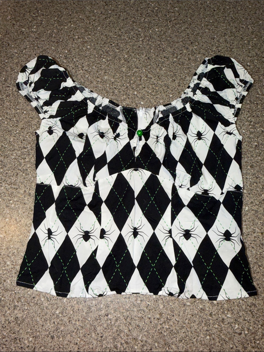 Hell Bunny Harlequin Pinup Babydoll Spider Crop Top